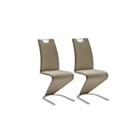 robas lund chaises salle à manger lot de 2 chaises pied luge cappuccino, chaise salle à manger amado, 62 x 45 x 102 cm