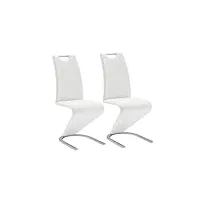robas lund chaises salle à manger lot de 2 chaises pied luge weiß, chaise salle à manger amado, blanc, 62 x 45 x 102 cm