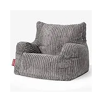 lounge pug, pouf fauteuil design, poire, côtelé anthracite