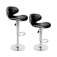 tectake tabourets de bar chaise fauteuil bistrot réglable pivotant siège design - diverses modèles - (2x "bassi" | no. 402080)
