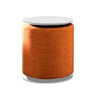 tuoni claps table basse/pouf, bois multicouche/tissu, orange/laqué blanc, 40x40x46 cm