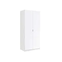 loungitude - armoire penderie 2 portes l82 x h180cm - blanc