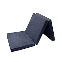 fortisline matelas d'appoint pliant lit d'appoint lit d'invité futon pouf 180x65x7 cm couleur bleu