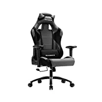 songmics chaise gamer fauteuil de bureau racing, noir/gris, 70 x 63 x (128-138) cm