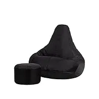 bean bag bazaar pouf fauteuil recliner et tabouret, pouf poire pour adultes, pouf gamer, chaise pour chambre