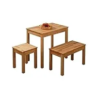 krok wood table à manger en hêtre tomas en bois massif (70 x 50 x 75 cm)