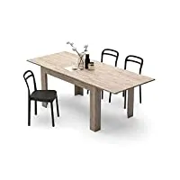 mobili fiver, table extensible cuisine, easy, chêne naturel, made in italy