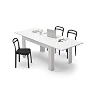 mobili fiver, table extensible cuisine, easy, frêne blanc, made in italy