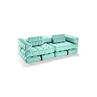 pigro felice - modul'air 3-en-1 piscine canapé gonflable - matelas flottant - double chaise longue - matériaux résistants - longue durée de vie - premium - aquamarine
