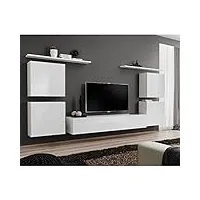 paris prix - meuble tv mural design switch iv 320cm blanc