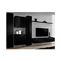 paris prix - meuble tv mural design switch vi 330cm noir