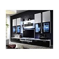 paris prix - meuble tv mural design lyra 300cm noir & blanc