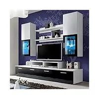 paris prix - meuble tv mural design mini 200cm noir & blanc