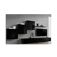 paris prix - meuble tv mural design switch x 330cm noir