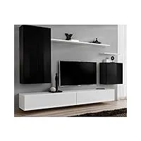 paris prix - meuble tv mural design switch ii 270cm noir & blanc