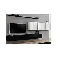 paris prix - meuble tv mural design switch vii 340cm noir & blanc