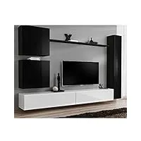 paris prix - meuble tv mural design switch viii 280cm noir & blanc