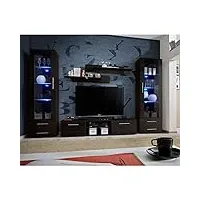 paris prix - ensemble meuble tv & bibliothèque galino iii coffee 320cm wengé