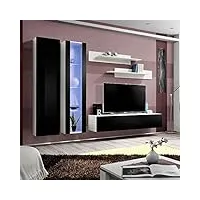 paris prix - meuble tv mural design fly iv 260cm noir & blanc
