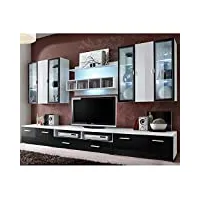 paris prix - meuble tv mural design quadro 300cm noir & blanc
