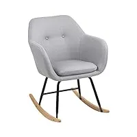 ac design furniture wendy fauteuil à bascule ccandinave, fauteuil gris, meuble de salon, fauteuil rembourré avec accoudoirs, h : 81 x l : 57 x p : 71 cm, 1 pc