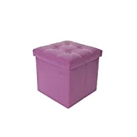 rebecca mobili pouf recipient simili cuir, pouf, cube, repose-pieds – dimensions: 30 x 30 x 30 cm (hxlxl) (purple)