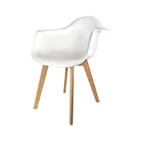 the concept factory blanc fauteuil scandinave, bois, taille unique