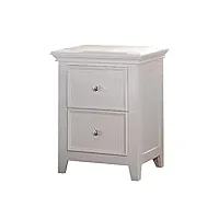 acme furniture 30602 coffre en dentelle table de chevet avec 2 tiroirs 22.01" l x 15.98" w x 27.01" h blanc