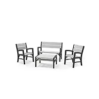 keter wlf 17205049 salon de jardin graphite/brun gris fauteuils d'environ 67 x 62 x 89,5 cm