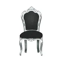 casa padrino baroque dîner chaise noir/argent - meubles