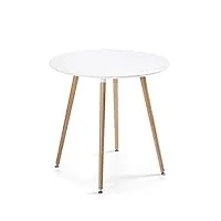 designetsamaison table à manger ronde scandinave blanche 100cm - alta