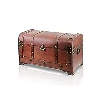 brynnberg - boîte de rangement coffre au trésor cadenas - 39x22x28cm, grand coffre médiévale bois