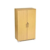 mmt furniture designs ltd armoire de rangement en hêtre de bureau 2 portes classeur à verrouillage sécurisé 120cm de hauteur 70(w) x 40(d) x 120(h)
