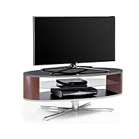mda designs 1100bwa orbit meuble tv avec côtés elliptiques en noyer pour écrans plats jusqu'à 55" noir brillant