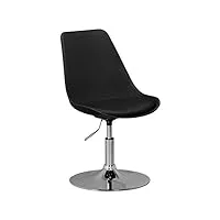 finebuy chaise de salle à manger plastique et metal chaise pivotante design moderne noir | chaise de cuisine reglable en hauteur design avec dossier | chaise rembourrée confortable 110 kg