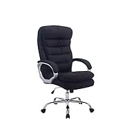 fauteuil de bureau réglable en hauteur xxl vancouver tissu i chaise de bureau à roulette rembourrée confortable avec accoudoirs i couleur:, couleur:noir