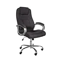 clp fauteuil de bureau xl apoll hauteur réglable rembourré revêtement en tissu - chaise de bureau ergonomique pivotante - mécanisme d'inclinaiso, couleur:gris foncé