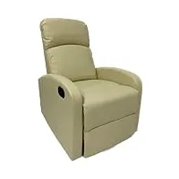 astan hogar fauteuil relax avec système d’inclinaison manuel, revêtement simili cuir pu anti-craquellement, modèle premium ah-ar30600cr