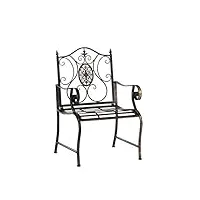 chaise de jardin punjab i chaise de jardin en fer forgé avec accoudoirs design romantique style antique i chaise de jardin terrasse ou balco, couleur:bronze