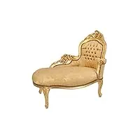 way home store - dormeuse fauteuil paul baroque style français louis xvi - couleur or feuille et tissu dasmasqué or - dimensions : 106x90x65 cm