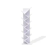 rebecca mobili bibliotheque blanc, etagere a livres moderne, 10 niveaux, bois mdf, pour maiosn bureau - dimensions: 160 x 44,5 x 22 cm (hxlxl) - art. re4584