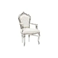 fauteuil baroque argenté et blanc