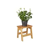 relaxdays tabouret repose-pieds bambou rustico table console bois guéridon petit tabouret enfant hxlxp: 27 x 29 x 24 cm, nature