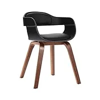 vidaxl chaise salle à manger pieds bois cintré cuir artificiel chaise à manger