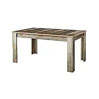 stella trading table de salle à manger vintage bonanza en bois d'ingénierie, driftwood nb