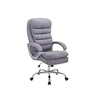 fauteuil de bureau réglable en hauteur xxl vancouver tissu i chaise de bureau à roulette rembourrée confortable avec accoudoirs i couleur:, couleur:gris