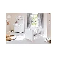 pinolino chambre de bébé florentina ensemble table à langer et lit bébé blanc