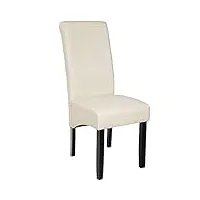 tectake chaise de salle à manger hauteur 106 cm chaises meuble - diverses couleurs au choix - (crème | no. 400556)