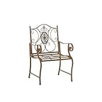 chaise de jardin punjab i chaise de jardin en fer forgé avec accoudoirs design romantique style antique i chaise de jardin terrasse ou balco, couleur:marron antique