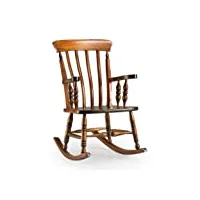 hogar decora fauteuil à bascule en bois d'acajou, dimensions : 60 x 85 x 100 cm